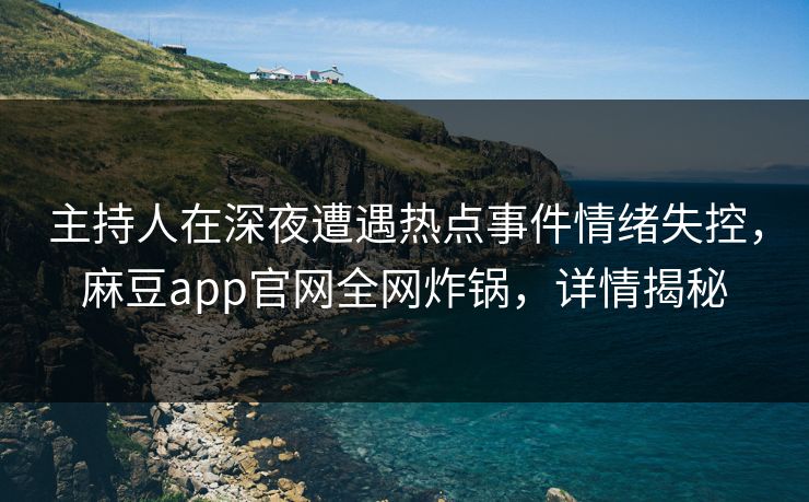 主持人在深夜遭遇热点事件情绪失控，麻豆app官网全网炸锅，详情揭秘