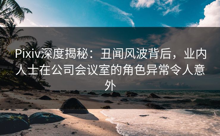 Pixiv深度揭秘:丑闻风波背后,业内人士在公司会议室的角色异常令人意外 Pixiv深度揭秘:丑闻风波背后,业内人士在公司会议室的角色异常令人意外